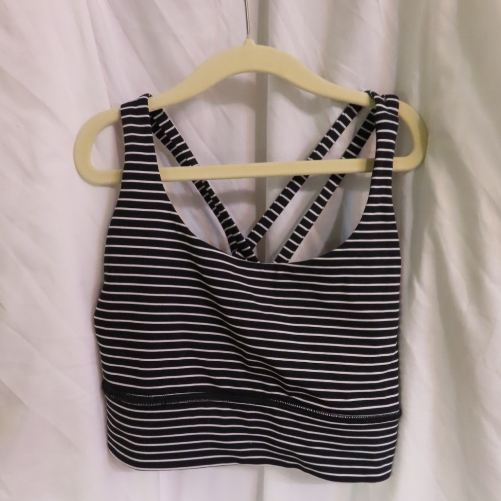 Lululemon Energy Longline Bra - Stripes - Size 2